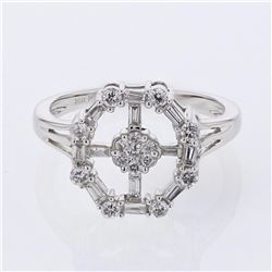 18KT White Gold Ladies Diamond Cluster Ring  -# 8874