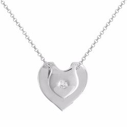 14KT White Gold Ladies Diamond Slider with Chain -# 8643