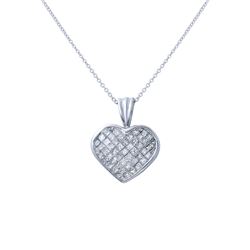 14KT White Gold Ladies Slider with Chain  -# 6733