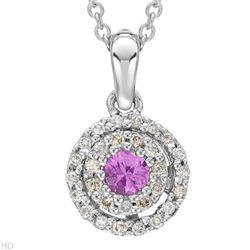 14KT White Gold Ladies Diamond and Gemstone Necklace -# 8626