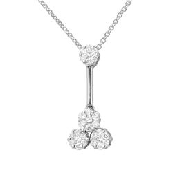 18KT White Gold Ladies Slider with Chain  -# 6719-1