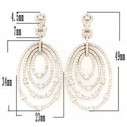 18KT White Gold Ladies Diamond Earrings -# 10484