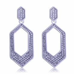 14KT White Gold Ladies Diamond Earrings -# 8729