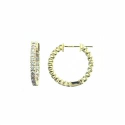 14KT Yellow Gold Ladies Diamond Hoop Earrings -# 8995