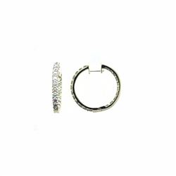 14KT Yellow Gold Ladies Diamond Hoop Earrings -# 10437
