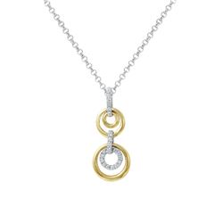 14KT Two Tone Gold Ladies Slider with Chain  -# 6782-1