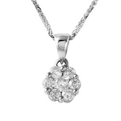 14KT White Gold Diamond Pendant and Chain -# 93