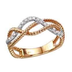14KT Two Tone Gold Diamond RIng -# 2146