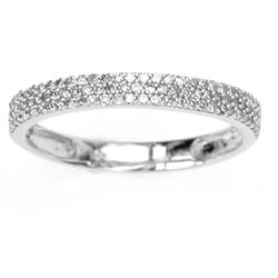 14KT White Gold Ladies Diamond Band Ring -# 8663
