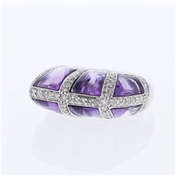18KT White Gold Ladies Diamond and Gemstone Ring -# 10134