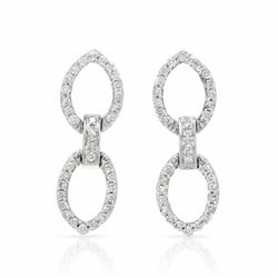 18KT White Gold Ladies Diamond Earrings -# 9148
