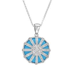 14KT White Gold Ladies Diamond and Gemstone Necklace -# 9099