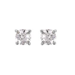14KT White Gold Diamond Stud Earrings -# 1640