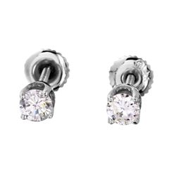 14KT White Gold Diamond Stud Earrings -# 1869
