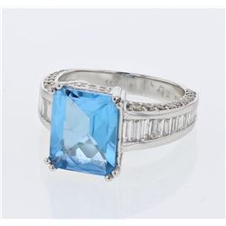 14KT White Gold Ladies Diamond and Gemstone Ring -# 9820