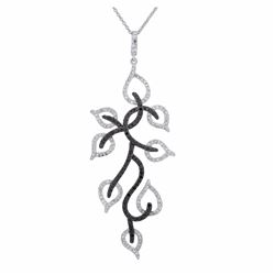 14KT White Gold Diamond Pendant With Chain -# 5967
