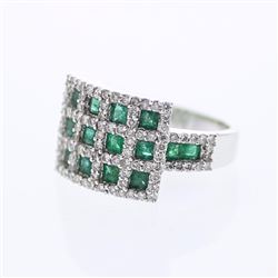 18KT White Gold Ladies Diamond and Gemstone Cocktail Ring -# 9559