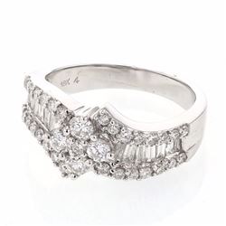 18KT White Gold Ladies Diamond Ring -# 9986