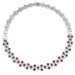 14KT White Gold Ladies Diamond and Gemstone Necklace -# 10560