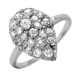 14KT White Gold Diamond Pave Ring -# 16