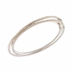14KT White Gold Ladies Diamond Bangle -# 10295