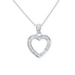 18KT White Gold Ladies Diamond Slider with Chain -# 9103