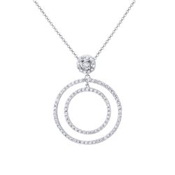 14KT White Gold Ladies Slider with Chain  -# 6770