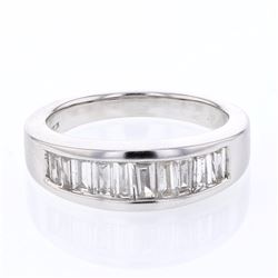 18KT White Gold Ladies Diamond Wedding Band -# 9945