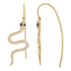 14KT Yellow Gold Diamond Earrings -# 7998