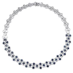14KT White Gold Sapphire Necklace -# 6446