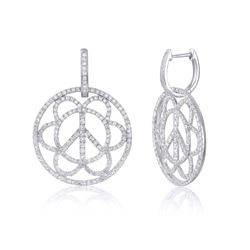 14KT White Gold Diamond Huggie Earrings -# 6548