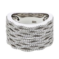 18KT White Gold Ladies Diamond Fashion Ring -# 10054