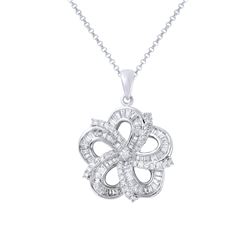14KT White Gold Ladies Slider with Chain  -# 6792-1