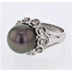 14KT White Gold Ladies Diamond Ring -# 9357