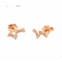 18KT Rose Gold Ladies Diamond Earrings -# 8723