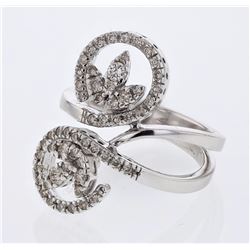 18KT White Gold Ladies Diamond Ring -# 9901