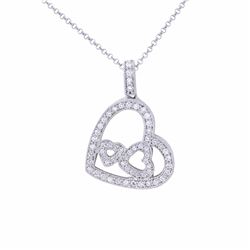 18KT White Gold Ladies Diamond Slider with Chain -# 9609