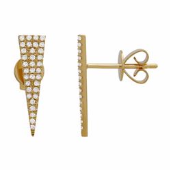 14KT Yellow Gold Diamond Earrings -# 7950