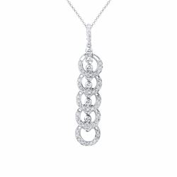 14KT White Gold Ladies Diamond Slider with Chain -# 8773