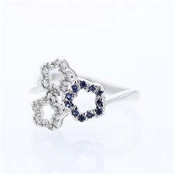 14KT White Gold Ladies Diamond and Gemstone Ring -# 8662