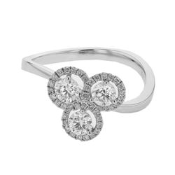 14KT White Gold Ladies Diamond Ring -# 9799