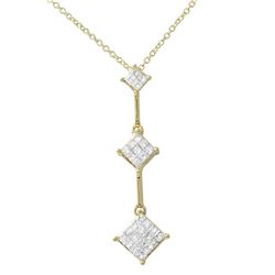 14KT Yellow Gold Ladies Slider with Chain  -# 6723