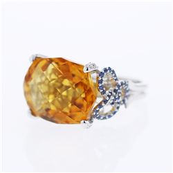 18KT White Gold Ladies Diamond and Gemstone Cocktail Ring -# 9268