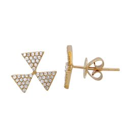 14KT Yellow Gold Diamond Earrings -# 7936-1