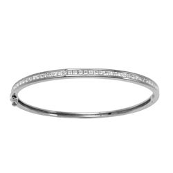 14KT White Gold Diamond Bangle Bracelet -# 6495