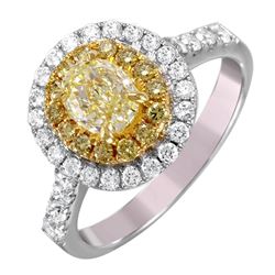18KT Two Tone Gold Diamond Engagement Ring -# 1504