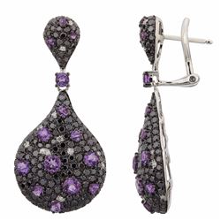 14KT White Gold Gemstone Earrings -# 5987-1