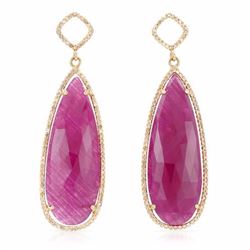 14KT Rose Gold Ladies Diamond and Gemstone Earrings -# 9671