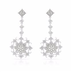 14KT White Gold Ladies Diamond Earrings -# 8902