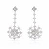 Image 1 : 14KT White Gold Ladies Diamond Earrings -# 8902